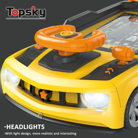 Jouets de voiture de course musicaux de compétition portables en plastique Jeu d'aventure de conduite simulée Jouets de voiture éducatifs pour garçons Volant de direction