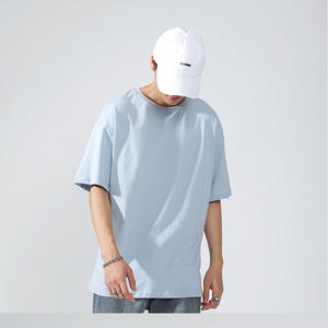 180gsm Drop Shoulder camiseta de peso medio de lujo en blanco 100% algodón ropa de calle Boxy camisetas de gran tamaño para hombre camiseta personalizada - Product Image 3