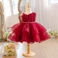 Gaun Putri Tutu Satu Bahu untuk Anak Perempuan, Gaun Pesta Formal untuk Ulang Tahun, Catwalk, Piano, Acara Malam