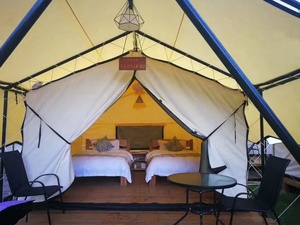 4-Jahreszeiten Wasserdichtes Outdoor-Glamping-Hotel-Safari-Zelt für Familien, Großes Luxuriöses Canvas-Camping- und Glamping-Safari-Zelt - Product Image 4