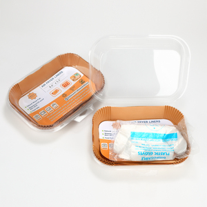 100 Uds revestimientos de pergamino desechables de grado alimenticio revestimiento de papel para hornear de doble cara para <span class=keywords><strong>Ninja</strong></span> DZ201 Foodi freidora de aire <span class=keywords><strong>dual</strong></span> para azúcar - Product Image 3