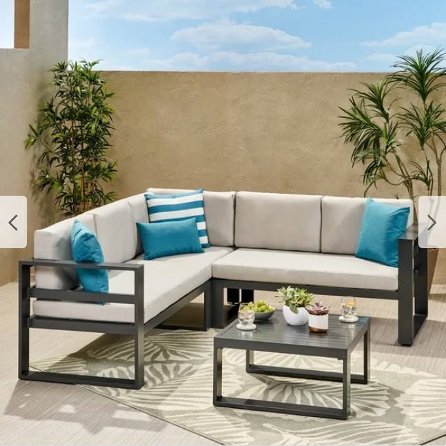 Luxury design modern metal garden sofa set aluminum outdoor furniture