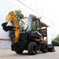 PENGIRIMAN GRATIS China 4x4 Wheel Drive 400kg-2.5ton Mini Loader Backhoe Loader untuk Dijual dengan Sekop Salju Tractopelle