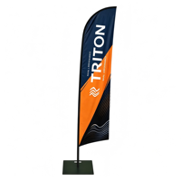 Obtenez un échantillon gratuit de drapeau extérieur personnalisé avec base de poteau en gros