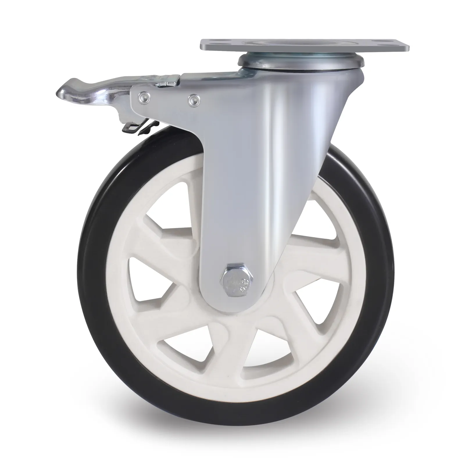 Bánh xe cao su công nghiệp 4 inch 100mm cho bàn làm việc trung tâm khóa bánh xe bánh xe bánh xe hạng nặng