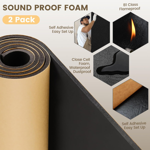 Panel <span class=keywords><strong>acústico</strong></span> <span class=keywords><strong>para</strong></span> coche, aislamiento <span class=keywords><strong>acústico</strong></span> y térmico, espuma a prueba de sonido, Material de aislamiento térmico, aislamiento de goma <span class=keywords><strong>autoadhesivo</strong></span>, algodón - Product Image 5