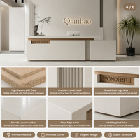 Qianhao - Mobilier de bureau commercial de luxe moderne haut de gamme en MDF, ensemble complet carré, pour restaurant, salon, réception