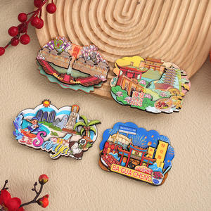 Ville en trois dimensions écologique résine artisanat aimant chute colle réfrigérateur touristique mémorial en gros - Product Image 3