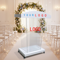 Pupitre de conférence moderne et simple en acrylique sur roulettes pour mariage, église, MC, école, avec couleur et taille personnalisables