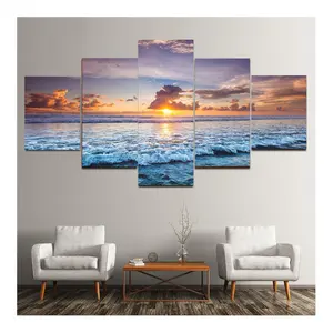Картина на холсте с изображением солнца и океана