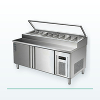 Table de préparation de pizzas commerciale Joincreate JC-PST-1021, comptoir réfrigéré, refroidissement par air, acier inoxydable, réfrigérateur de préparation alimentaire