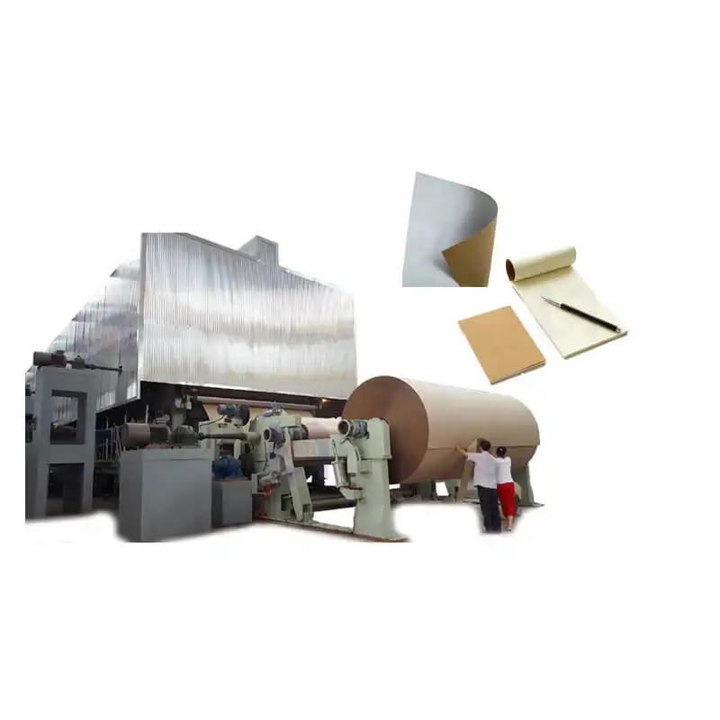 Máquinas de fabricación de papel kraft, equipo de producción de cartón de arroz de paja de trigo