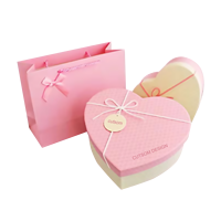 Vente en gros de coffrets cadeaux en forme de cœur de luxe rose design personnalisé mode style romantique