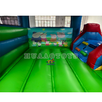 Extérieur commercial pour Peppa Pig Maison de rebond gonflable avec toboggan pour enfants Jeux pour bébés en PVC Combo gonflable avec ventilateur intégré