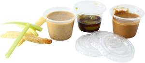 1oz di <span class=keywords><strong>polipropilene</strong></span> trasparente PP piccola porzione di plastica soufflé contenitori di salsa tazze con coperchi - Product Image 3