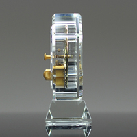 Récompenses de leadership en cristal d'octogone d'horloge réelle luxueuse