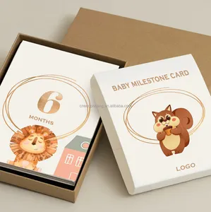 مجموعة بطاقات شهرية للأطفال الرضع في صندوق من بطاقات ميلستون لحديثي الولادة مخصصة بسعر الجملة