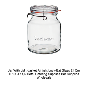 Glass <b>Jar</b> 2 L H 19 cm Ø 14.5 cm with Lid and Hermetic Seal Lock-Eat Bormioli Rocco - Product Image 2