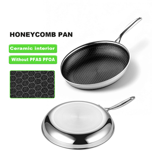 18/8 edelstahl tổ ong kuche Kochen pfanne braten flache pfanne antihaft nước sốt bratpfannen sartenes frigideira - Product Image 5