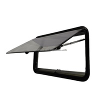 Fenêtre de camping-car à coins arrondis 600*600mm avec cadre intérieur en aluminium, store enrouleur et moustiquaire pour caravane et remorque