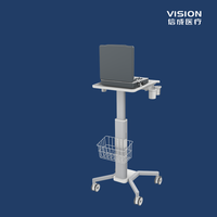 Chariot de soins infirmiers médicaux hauteur réglable en plastique ABS sonde tasse Rack industriel 4D ultrasons chariot d'hôpital Mobile Mobile 4D
