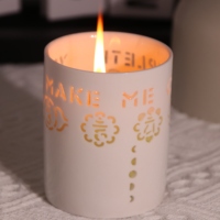 C & H Individuelles Logo Luxuriöse Keramik-Duftkerzen im Ausgehöhlten Design Sojawachs Aromatherapie-Kerze Tischdekoration Wohnzimmer Geschenk