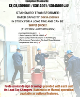 Transformateur de distribution à résine époxy SCB18 3 10kV 11kV 100kVA 315kVA 630kVA 1250kVA 2000kVA IEC 60076 Type sec Cuivre/Aluminium