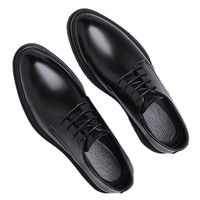 Nouveautés : Chaussures habillées d'affaires en cuir noir respirant, style britannique, pour tenue de marié et mariage