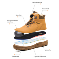 Bottes de travail d'hiver OEM, légères, respirantes, anti-choc, avec embout en acier, style baskets, en daim et toile, doublées fourrure