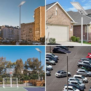 <span class=keywords><strong>Lampadaire</strong></span> Solaire <span class=keywords><strong>LED</strong></span> Tout-en-un Haute Luminosité avec Panneau Solaire Monocristallin, Étanchéité IP65, Détecteur de Mouvement, Lumière du Jour 6000K pour la Route - Product Image 3