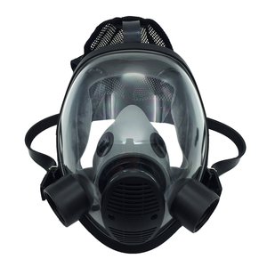 Respirator Silikon EN136 yang Dapat Digunakan Kembali, Masker Gas Full Face dengan Dua Port <span class=keywords><strong>Filter</strong></span> untuk Perlindungan Kimia - Product Image 2