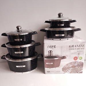 Vente flash : 10 pièces de casseroles en <span class=keywords><strong>aluminium</strong></span> antiadhésif classiques de 3 couleurs, prix bas, fabrication en <span class=keywords><strong>fonte</strong></span> <span class=keywords><strong>légère</strong></span> - Product Image 1