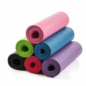 Vente en gros de yoga Pilates colorés de haute qualité, tapis de yoga NBR antidérapant de 10mm d'épaisseur