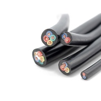 Cable Rvv Flexible de cobre, Cable de alimentación eléctrica, 300V, 500V, 0,75mm, 1mm, 1,5mm, 2,5mm, 2, 3, 4, 5 núcleos, PVC negro, redondo, sólido, desnudo, 200 m/rollo