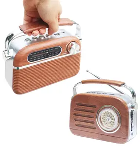 AC DC FM AM SW radio portátil retro clásica de gran tamaño con tarjeta TF USB