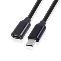 Kabel Ekstensi Adaptor Daya USB-C PD60W 2m dengan Jaket TPE Pengisian Cepat 3A Konektor USB-C Male ke Female