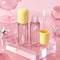 Tube de rouge à lèvres rond transparent vide avec bouchon à vis, en plastique ABS sérigraphié, 5 ml, pour cosmétiques