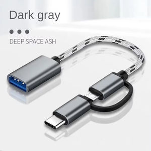Cable adaptador OTG 2 en 1 tipo C para Samsung S10 S10 + Xiaomi Mi 9 Android <span class=keywords><strong>MacBook</strong></span> <span class=keywords><strong>Mouse</strong></span> Gamepad Tablet PC tipo C OTG Cable USB - Product Image 2
