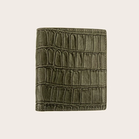 Portefeuille bifold en cuir véritable à motif crocodile de luxe pour homme, logo personnalisé, blocage RFID, cadeau d'entreprise haut de gamme Boman