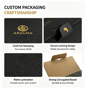 Boîte d'emballage de café de luxe en carton avec couvercle rabattable et dorure à chaud <span class=keywords><strong>pour</strong></span> grains de café - Product Image 4