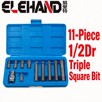 Elehand – Lot de 11 embouts à cliquet cannelés M6 à M12, embouts XZN triple carré avec adaptateur 1/2 pouce pour réparation automobile