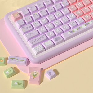Tùy Chỉnh Anime Dễ Thương Bàn Phím Cơ Khí Keycaps Đặt Nhựa Gốm PBT Key Mũ Trong Suốt Trống Cherry XDA Cấu Hình Thấp Keycaps - Product Image 4