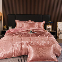Ensemble de literie en soie jacquard de luxe, ensemble de couette taille king, ensemble de draps, housse de couette pour la maison et l'hôtel