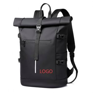 Fashionable Roll Top Men Business Laptop <b>Backpack</b> <b>Computer</b> Bag Casual Sports Waterproof Oxford Mochila Travel <b>Backpack</b> Bag - Product Image 1