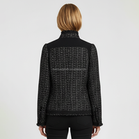 Veste en tweed sculptée à col haut pour femme, personnalisée, pour l'hiver
