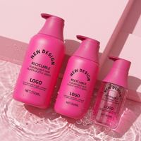 Bouteille en plastique PET transparente de luxe 300ml 500ml 750ml Emballage cosmétique pour shampoing, gel douche, lotion Distributeur à pompe rond vide