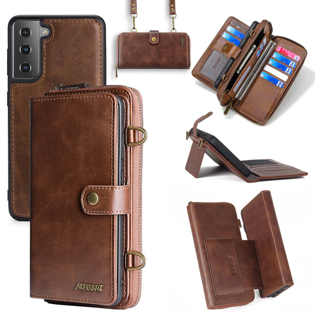 Luxury PU Leather Magnetic Flip Cover Wallet Credit Card Case Holder Shockproof Mobile Phone Case for for S21 S22 S23
