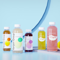 Bouteille d'eau en verre kombucha avec couvercle, 16 oz, 500 ml, impression de logo couleur personnalisée, jus de thé