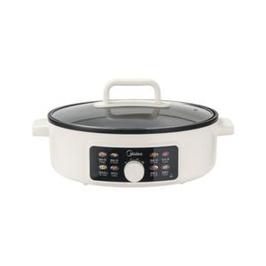 Poêle électrique Midea ronde blanche de 70 mm de profondeur, antiadhésive, pour faire sauter, cuire et griller, chauffage unilatéral - Product Image 6