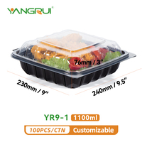 Conteneurs alimentaires YangRui, fabricants de boîtes à clapet bicolores 9x9, boîte à lunch pour restaurant, à emporter
